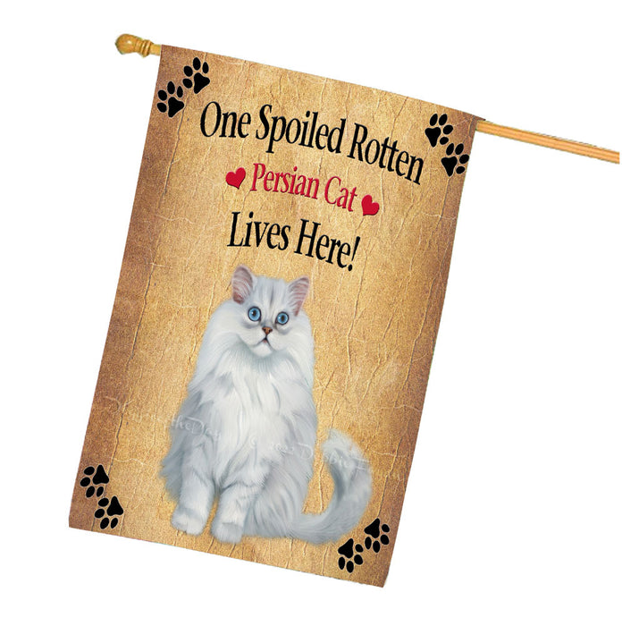 Spoiled Rotten Persian Cat House Flag Outdoor Decorative Double Sided Pet Portrait Weather Resistant Premium Quality Animal Printed Home Decorative Flags 100% Polyester FLG68389