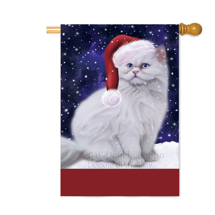 Personalized Let It Snow Happy Holidays Persian Cat Custom House Flag FLG-DOTD-A62441