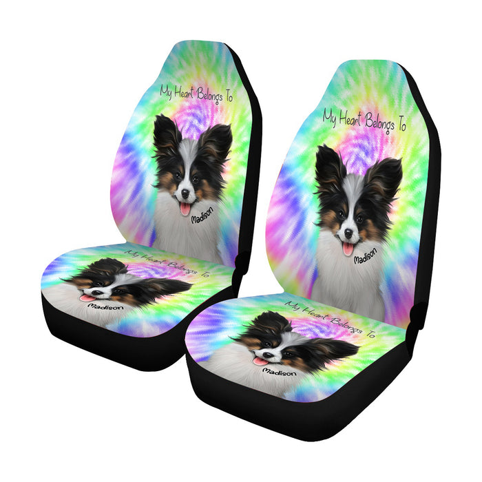 Add Your PERSONALIZED PET Painting Portrait on Tie Dye Car Seat Covers (Set of 2)