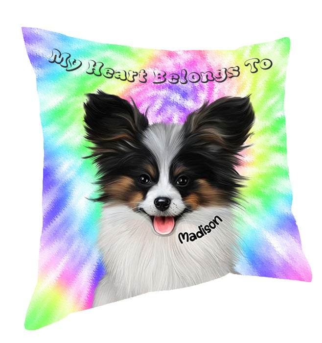 Personalized Pillow Custom Rainbow Tie Dye Add Your Photo Here PET Dog Cat Photos