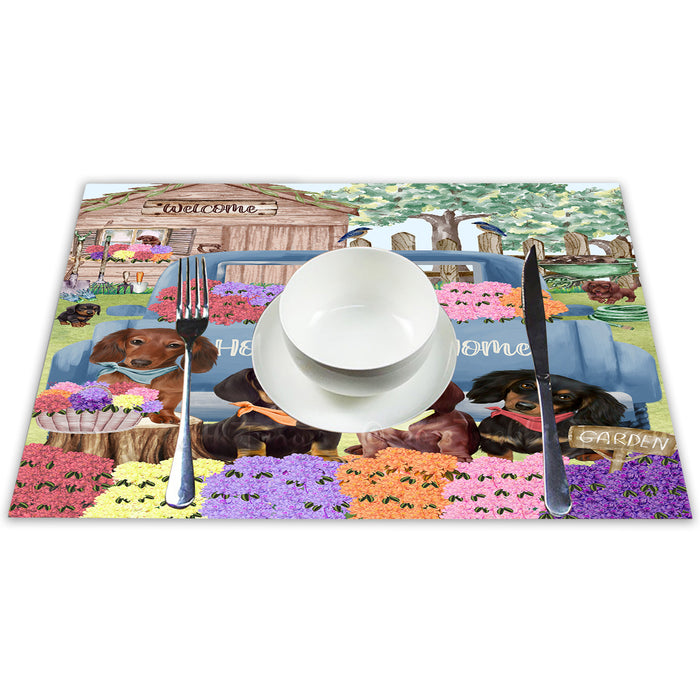 Rhododendron Home Sweet Home Garden Blue Truck Dachshund Dogs Placemat