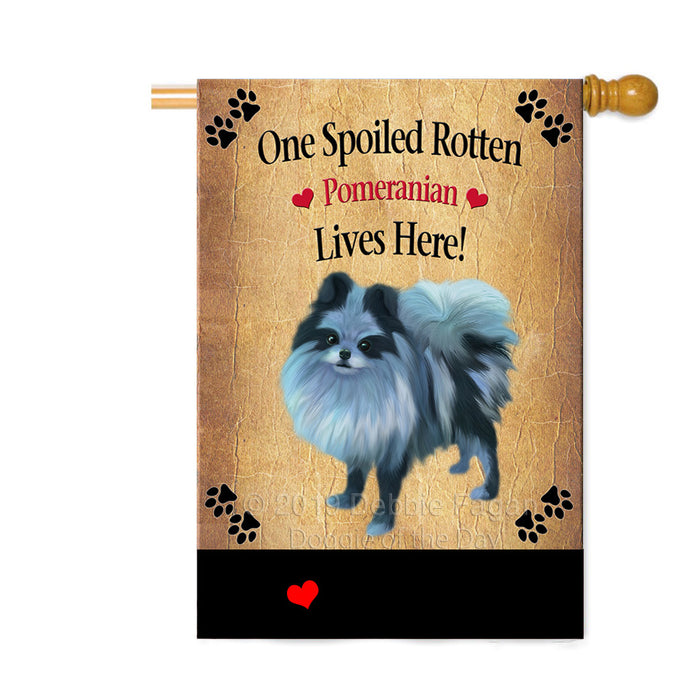 Personalized Spoiled Rotten Pomeranian Dog Custom House Flag FLG-DOTD-A63291
