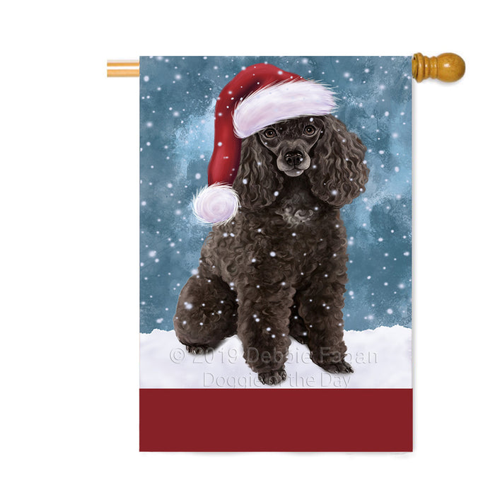 Personalized Let It Snow Happy Holidays Poodle Dog Custom House Flag FLG-DOTD-A62460