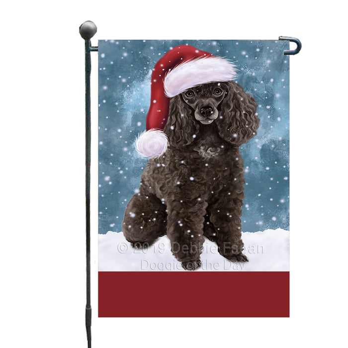 Personalized Let It Snow Happy Holidays Poodle Dog Custom Garden Flags GFLG-DOTD-A62404