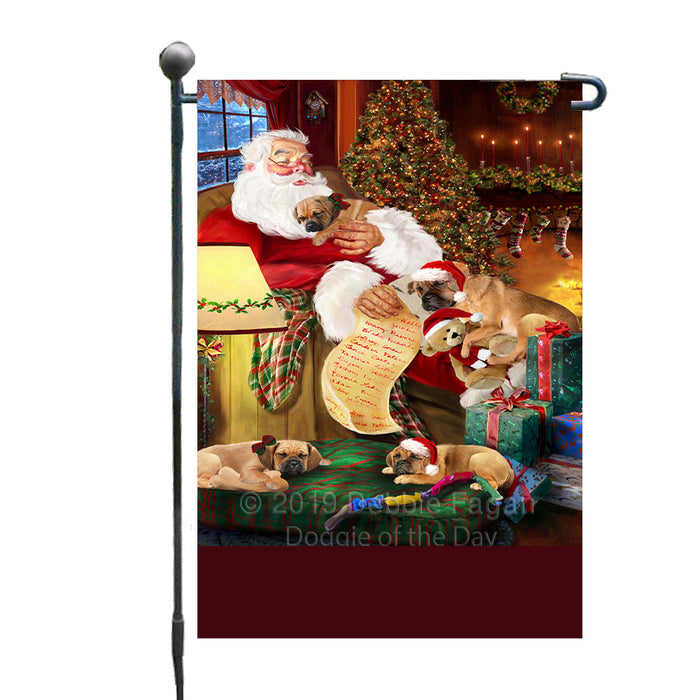 Personalized Puggle Dogs and Puppies Sleeping with Santa Custom Garden Flags GFLG-DOTD-A62657