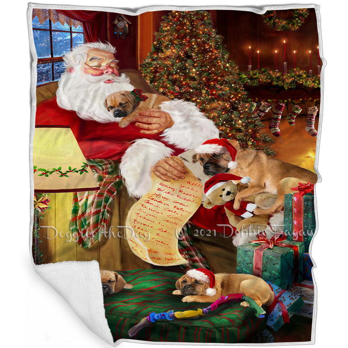 Puggles Dog and Puppies Sleeping with Santa  Blanket BLNKT107985