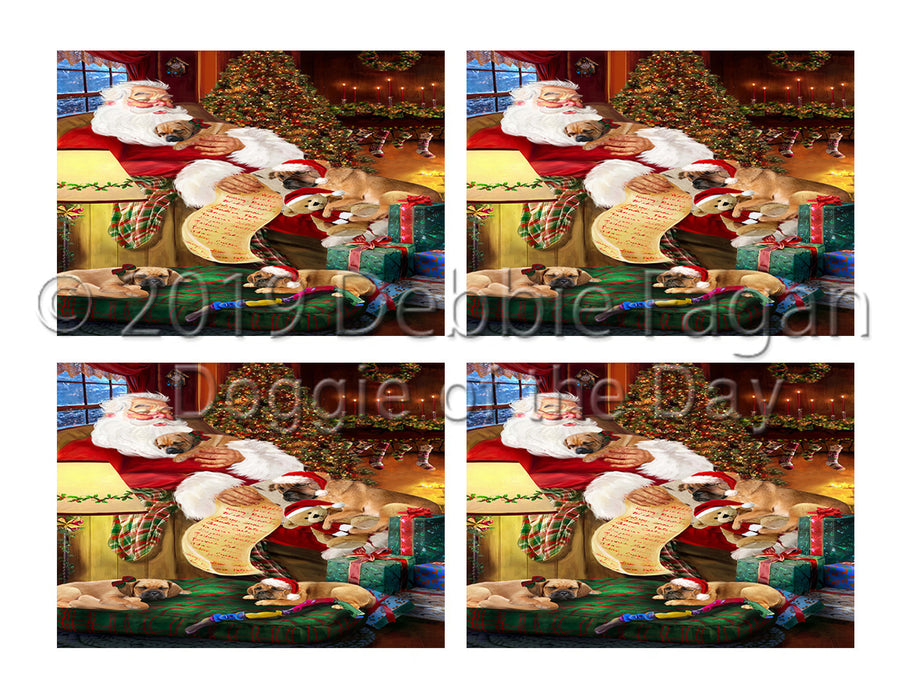 Santa Sleeping with Puggle Dogs Placemat