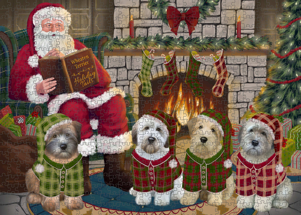 Christmas Cozy Holiday Tails Wheaten Terriers Dog Puzzle with Photo Tin PUZL89804