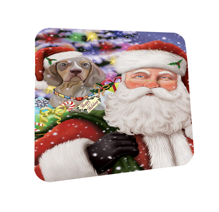Santa Carrying Pachon Navarro Dog and Christmas Presents Coasters Set of 4 CST55472