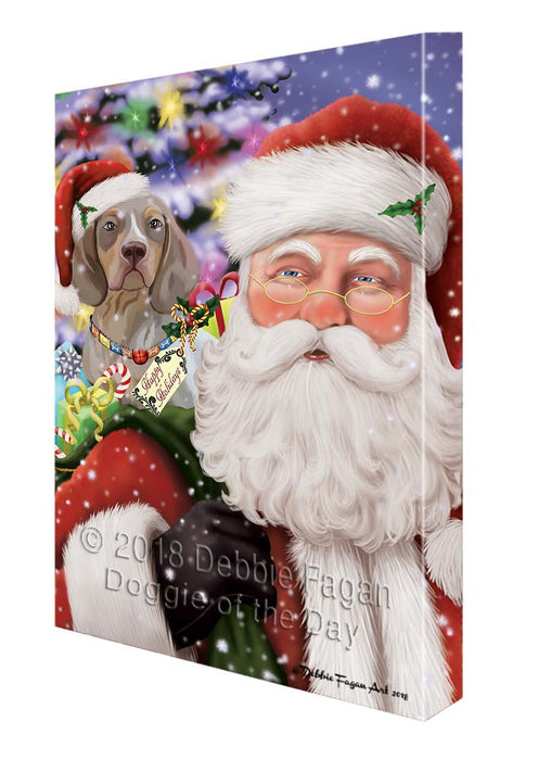 Santa Carrying Pachon Navarro Dog and Christmas Presents Canvas Print Wall Art Décor CVS119555