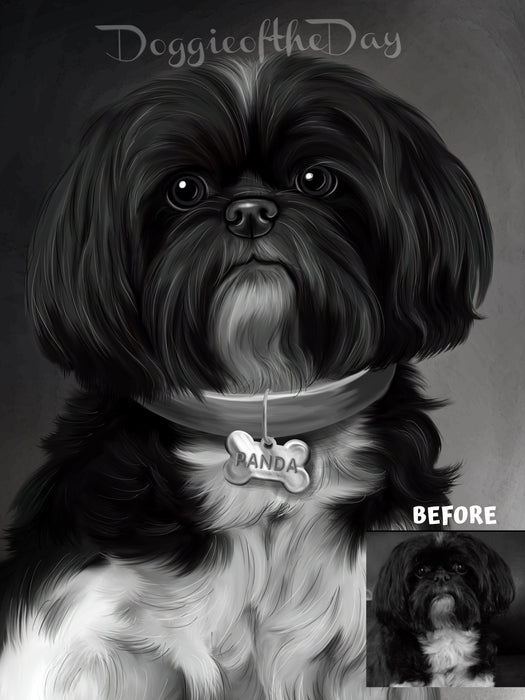 Digital Painting PERSONALIZED Caricature PET PORTRAIT! Custom Pet Dog or Cat Art