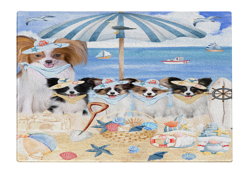Papillon Tempered Glass Cutting Board: Explore a Variety of Custom Designs, Personalized, Scratch and Stain Resistant Boards for Kitchen, Gift for Dog and Pet Lovers