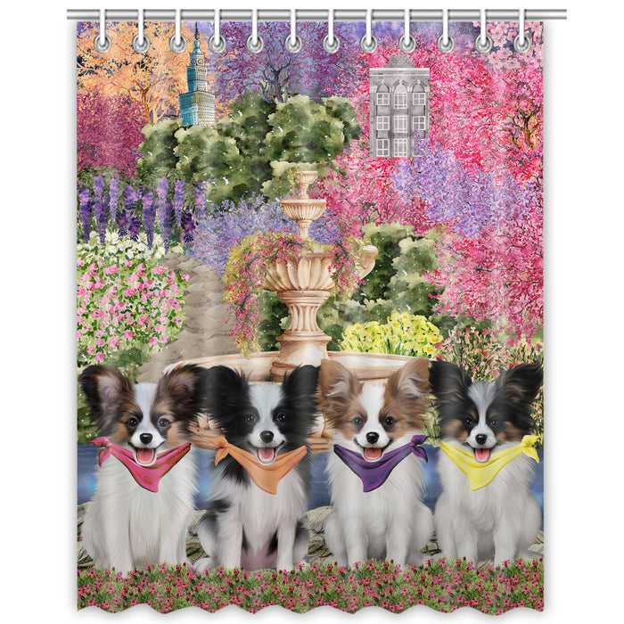 Papillon Shower Curtain: Explore a Variety of Designs, Halloween Bathtub Curtains for Bathroom with Hooks, Personalized, Custom, Gift for Pet and Dog Lovers