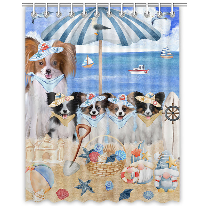 Papillon Shower Curtain: Explore a Variety of Designs, Halloween Bathtub Curtains for Bathroom with Hooks, Personalized, Custom, Gift for Pet and Dog Lovers