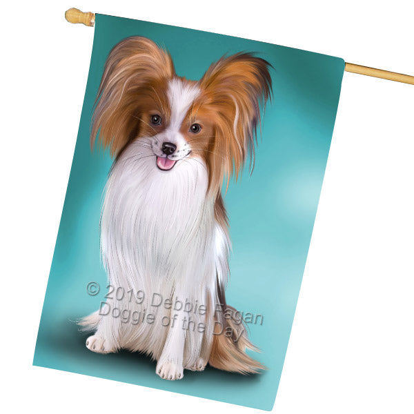 Papillion Dog House Flag FLG65593