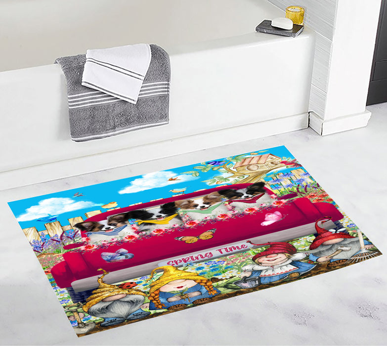 Papillon Bath Mat, Anti-Slip Bathroom Rug Mats, Explore a Variety of Designs, Custom, Personalized, Dog Gift for Pet Lovers