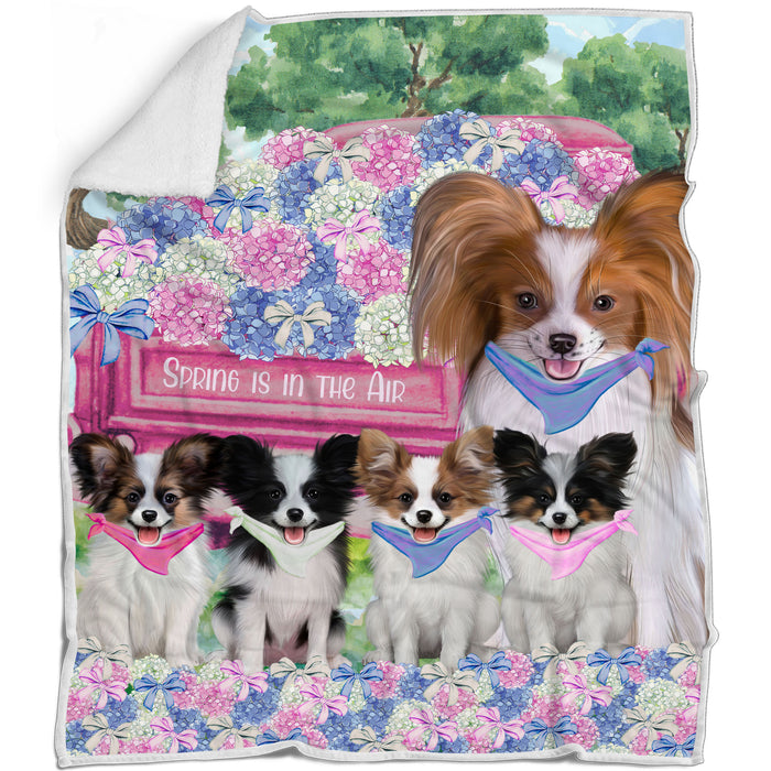 Papillion Blanket: Explore a Variety of Designs, Personalized, Custom Bed Blankets, Cozy Sherpa, Fleece and Woven, Dog Gift for Pet Lovers