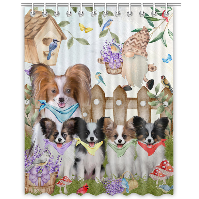 Papillon Shower Curtain, Personalized Bathtub Curtains for Bathroom Decor with Hooks, Explore a Variety of Designs, Custom, Pet Gift for Dog Lovers