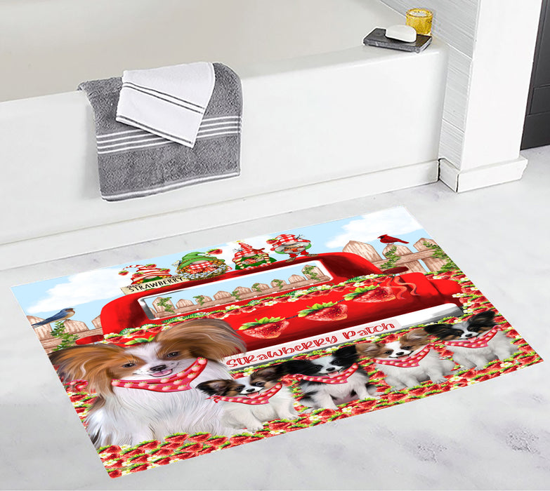 Papillon Custom Bath Mat, Explore a Variety of Personalized Designs, Anti-Slip Bathroom Pet Rug Mats, Dog Lover's Gifts