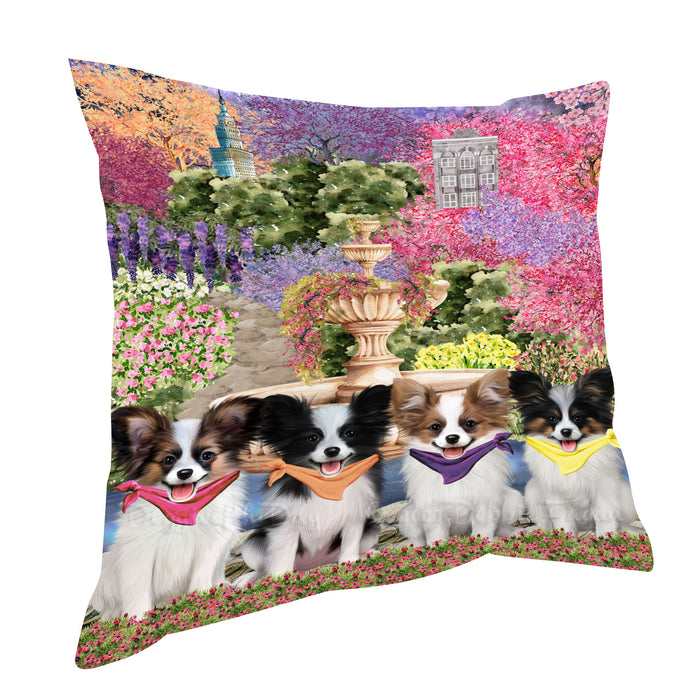 Papillion Pillow: Cushion for Sofa Couch Bed Throw Pillows, Personalized, Explore a Variety of Designs, Custom, Pet and Dog Lovers Gift