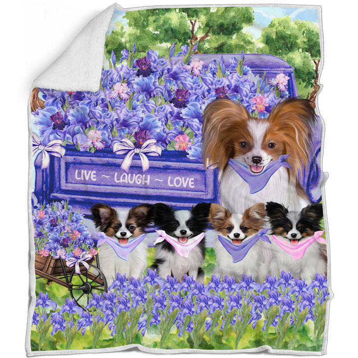 Papillion Blanket: Explore a Variety of Personalized Designs, Bed Cozy Sherpa, Fleece and Woven, Custom Dog Gift for Pet Lovers