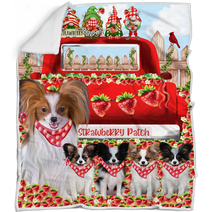 Papillion Blanket: Explore a Variety of Custom Designs, Bed Cozy Woven, Fleece and Sherpa, Personalized Dog Gift for Pet Lovers