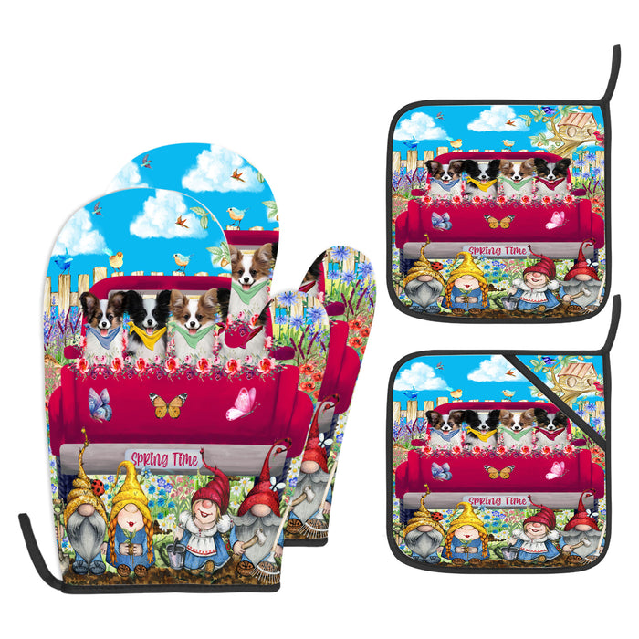 Papillon Oven Mitts and Pot Holder: Explore a Variety of Designs, Potholders with Kitchen Gloves for Cooking, Custom, Personalized, Gifts for Pet & Dog Lover