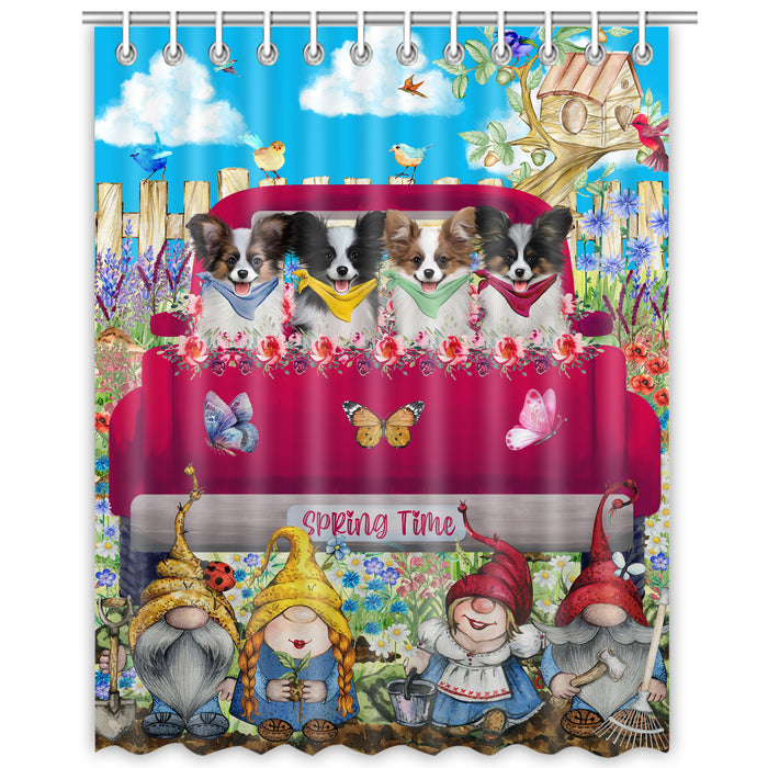 Papillon Shower Curtain, Explore a Variety of Custom Designs, Personalized, Waterproof Bathtub Curtains with Hooks for Bathroom, Gift for Dog and Pet Lovers
