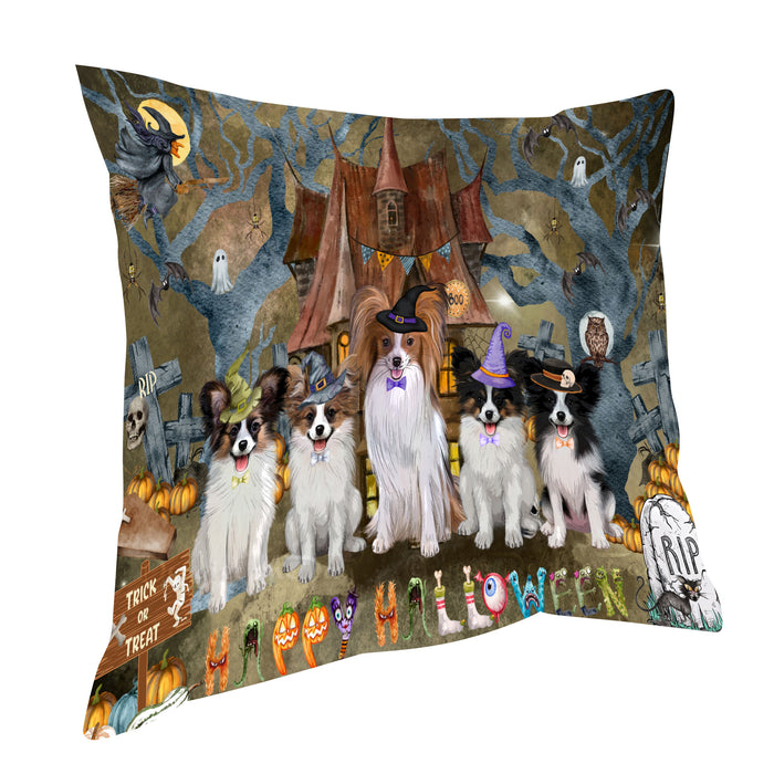 Papillion Throw Pillow: Explore a Variety of Designs, Custom, Cushion Pillows for Sofa Couch Bed, Personalized, Dog Lover's Gifts
