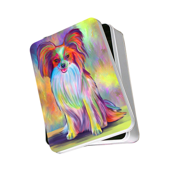 Paradise Wave Papillon Dog Photo Storage Tin PITN57460