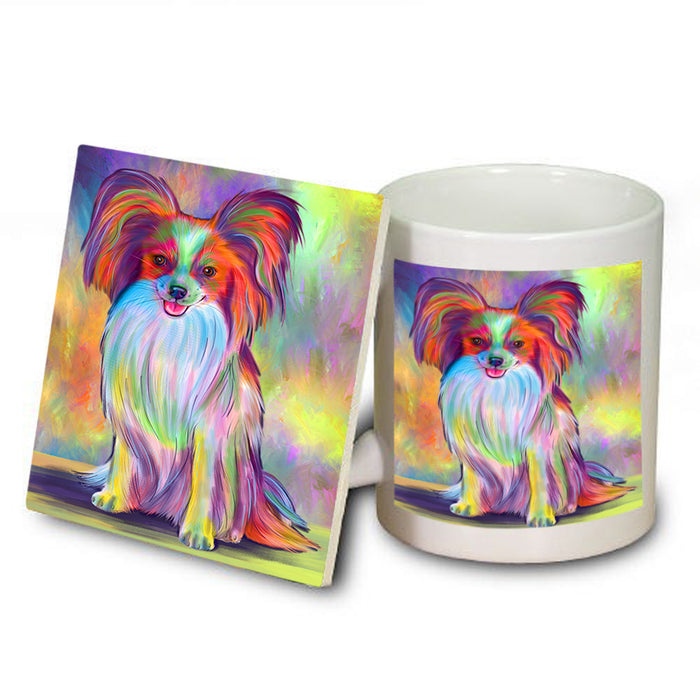 Paradise Wave Papillon Dog Mug and Coaster Set MUC57509