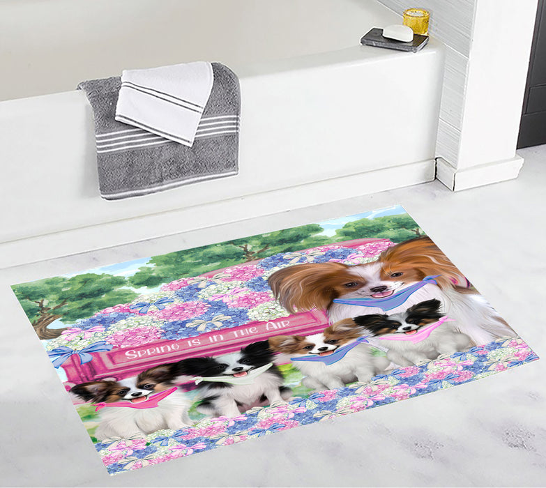 Papillon Custom Bath Mat, Explore a Variety of Personalized Designs, Anti-Slip Bathroom Pet Rug Mats, Dog Lover's Gifts