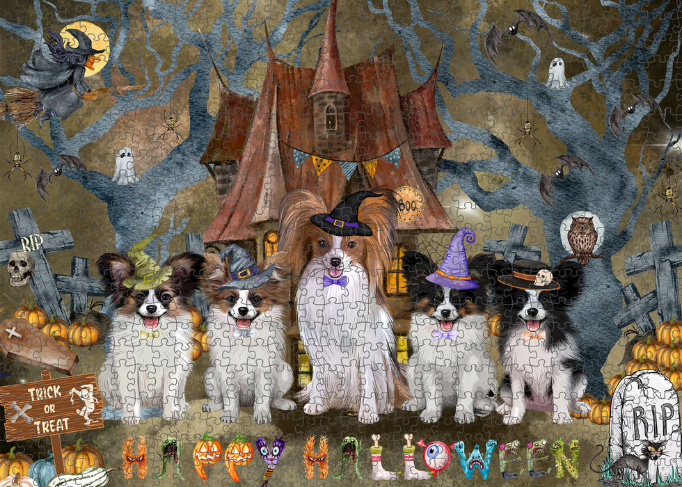 Papillon Jigsaw Puzzle: Explore a Variety of Designs, Interlocking Halloween Puzzles for Adult, Custom, Personalized, Pet Gift for Dog Lovers