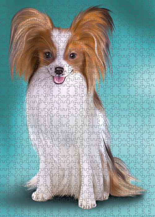 Papillion Dog Portrait Jigsaw Puzzle for Adults Animal Interlocking Puzzle Game Unique Gift for Dog Lover's with Metal Tin Box