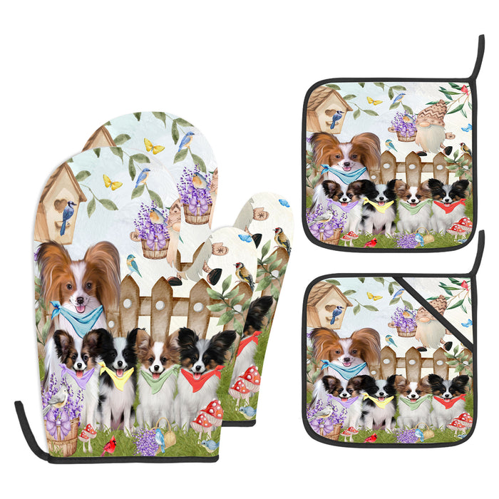 Papillon Oven Mitts and Pot Holder: Explore a Variety of Designs, Potholders with Kitchen Gloves for Cooking, Custom, Personalized, Gifts for Pet & Dog Lover