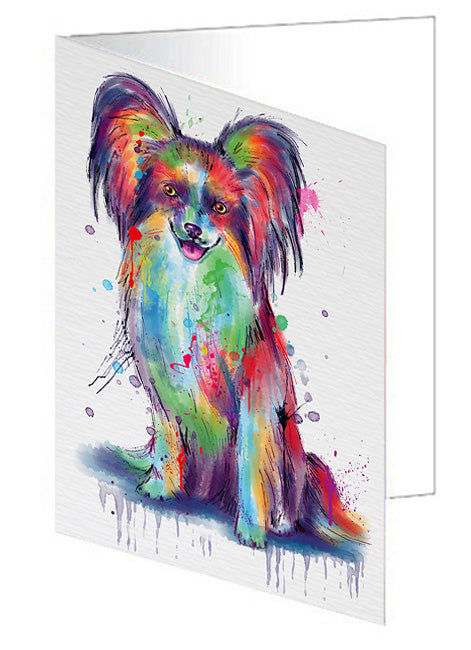 Watercolor Papillon Dog Handmade Artwork Assorted Pets Greeting Cards and Note Cards with Envelopes for All Occasions and Holiday Seasons GCD79991