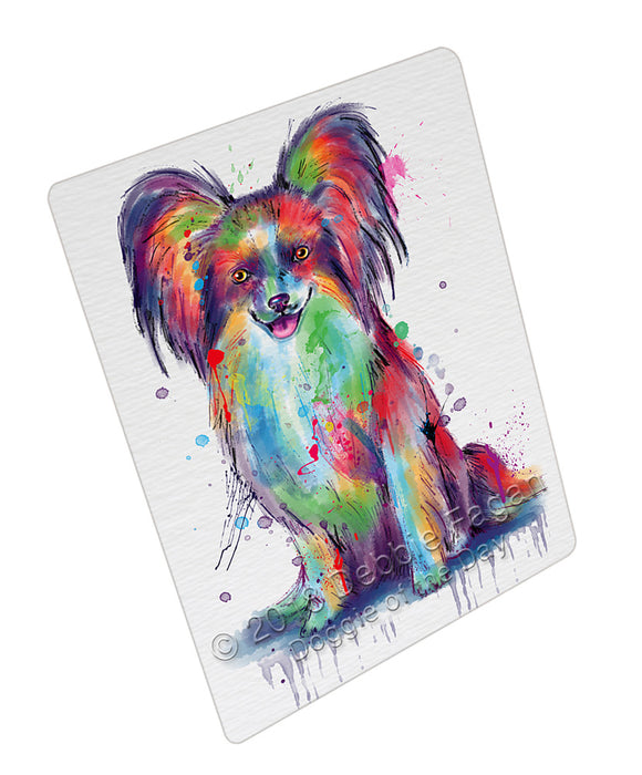 Watercolor Papillon Dog Cutting Board - For Kitchen - Scratch & Stain Resistant - Designed To Stay In Place - Easy To Clean By Hand - Perfect for Chopping Meats, Vegetables