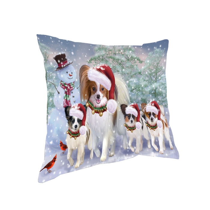 Christmas Running Family Papillon Dogs Pillow PIL83692