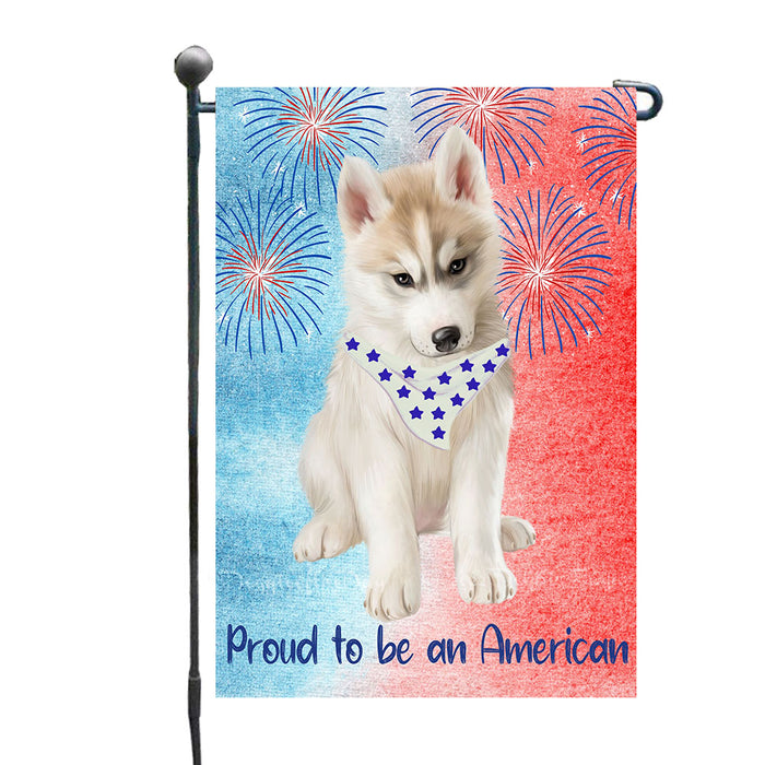 Patriotic Fireworks Siberian Husky Dogs Garden Flags - Outdoor Double Sided Garden Yard Porch Lawn Spring Decorative Vertical Home Flags 12 1/2"w x 18"h