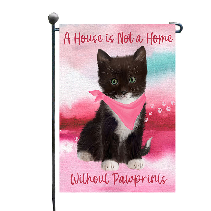 Paw Prints Tuxedo Cats Garden Flags- Outdoor Double Sided Garden Yard Porch Lawn Spring Decorative Vertical Home Flags 12 1/2"w x 18"h