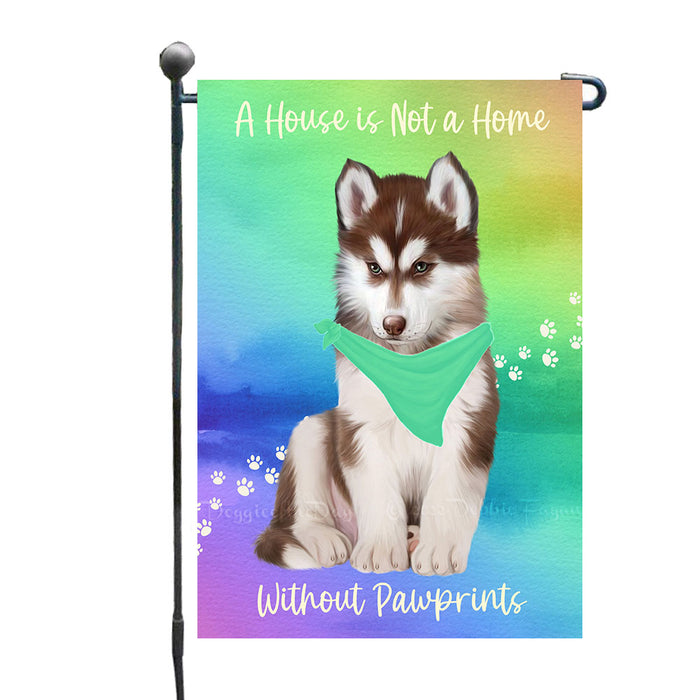 Paw Prints Siberian Husky Dogs Garden Flags - Outdoor Double Sided Garden Yard Porch Lawn Spring Decorative Vertical Home Flags 12 1/2"w x 18"h