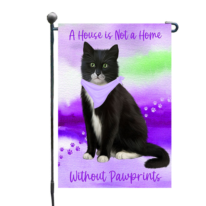 Paw Prints Tuxedo Cats Garden Flags- Outdoor Double Sided Garden Yard Porch Lawn Spring Decorative Vertical Home Flags 12 1/2"w x 18"h