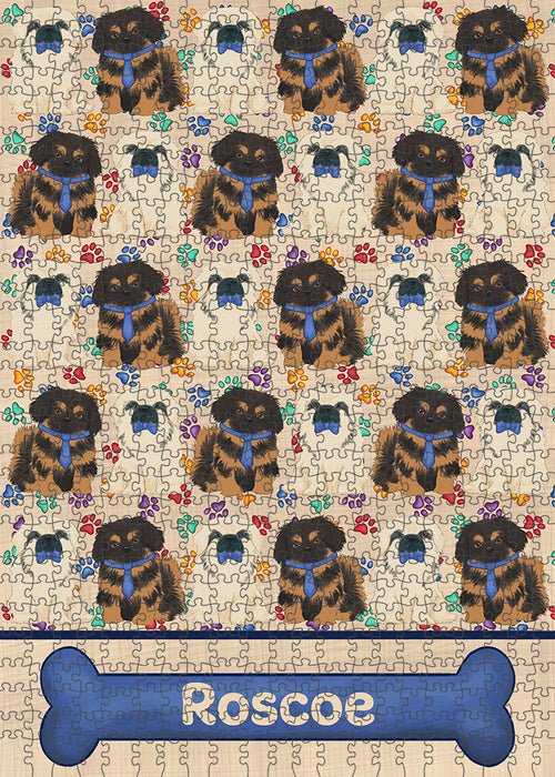Rainbow Paw Print Pekingese Dogs Puzzle with Photo Tin PUZL97900