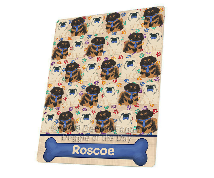 Rainbow Paw Print Pekingese Dogs Blanket BLNKT136236