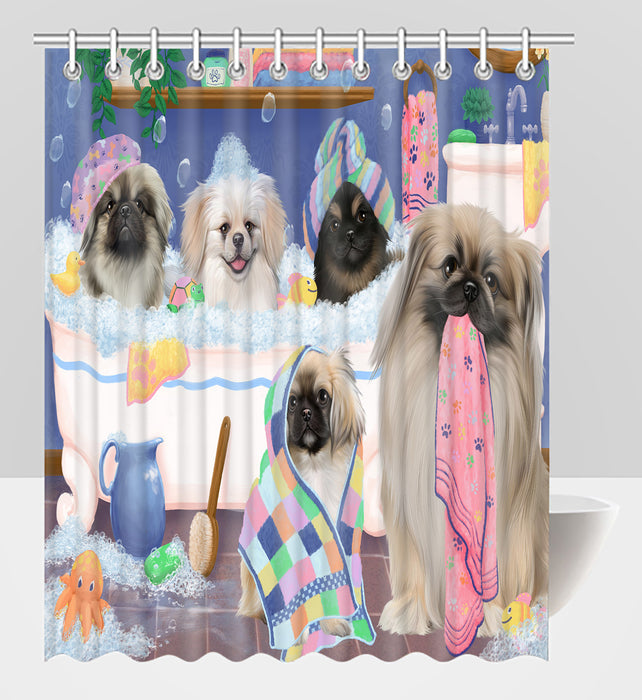 Rub A Dub Dogs In A Tub Pekingese Dogs Shower Curtain