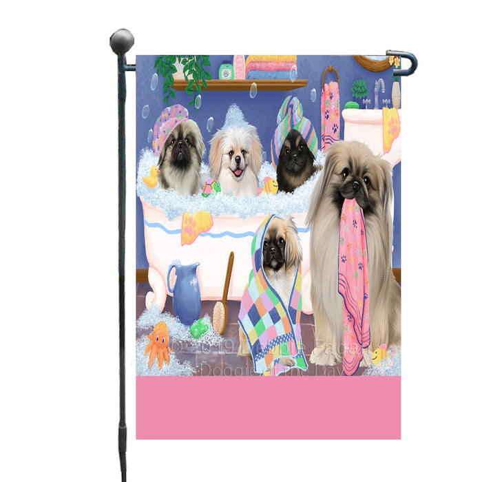 Personalized Rub A Dub Dogs In A Tub Pekingese Dogs Custom Garden Flag GFLG64893
