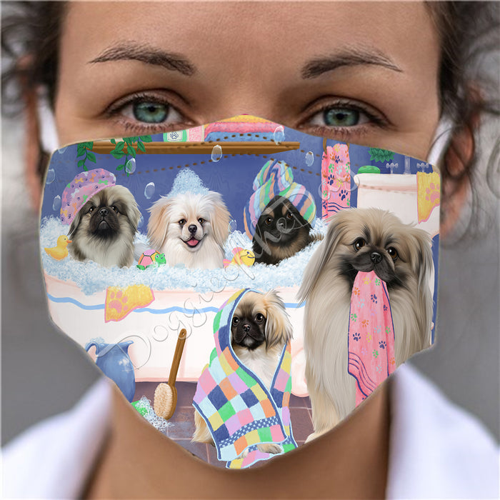 Rub A Dub Dogs In A Tub  Pekingese Dogs Face Mask FM49524