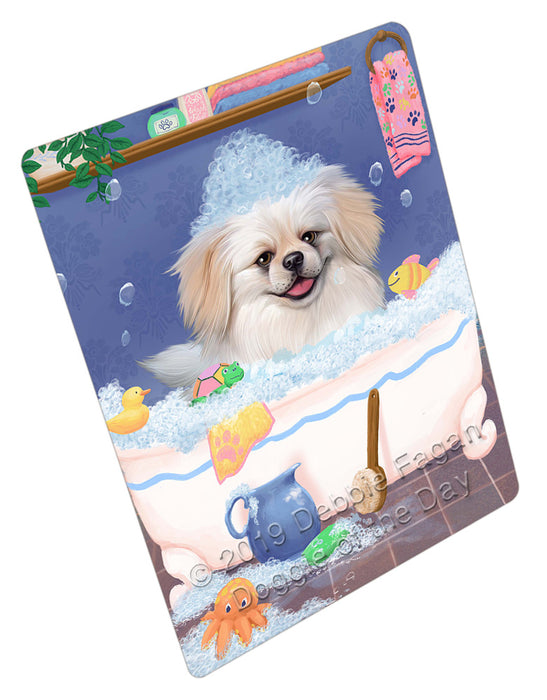 Rub A Dub Dog In A Tub Pekingese Dog Cutting Board - For Kitchen - Scratch & Stain Resistant - Designed To Stay In Place - Easy To Clean By Hand - Perfect for Chopping Meats, Vegetables, CA81776