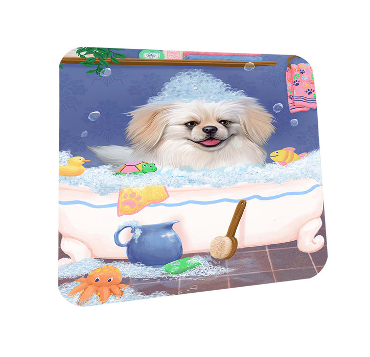 Rub A Dub Dog In A Tub Pekingese Dog Coasters Set of 4 CST57363