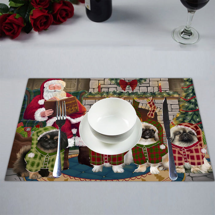 Christmas Cozy Holiday Fire Tails Pekingese Dogs Placemat